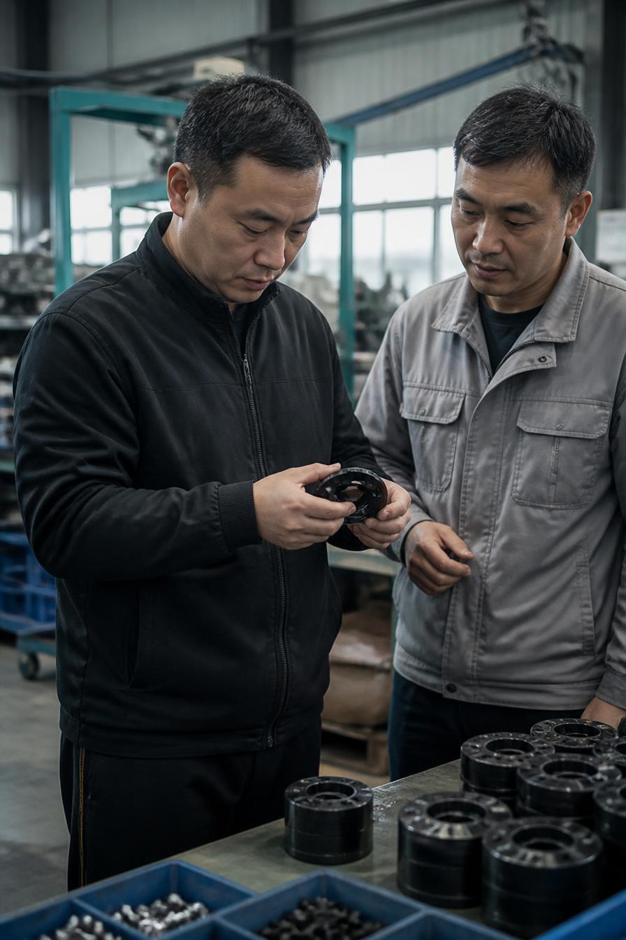 Review of goods and purchase documents at a manufacturing facility